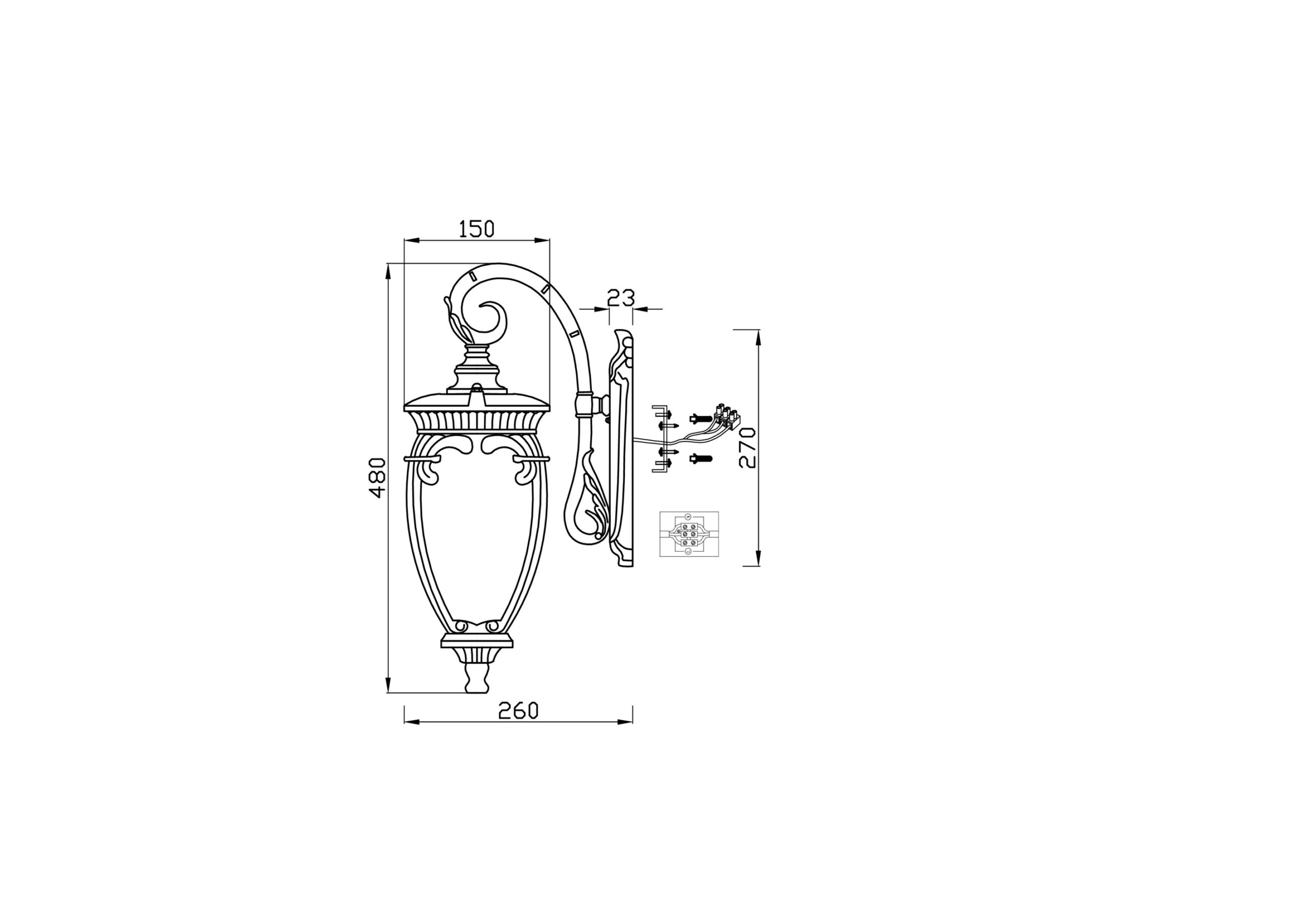 Настенный светильник (бра) Outdoor O414WL-01BZ — изображение 3