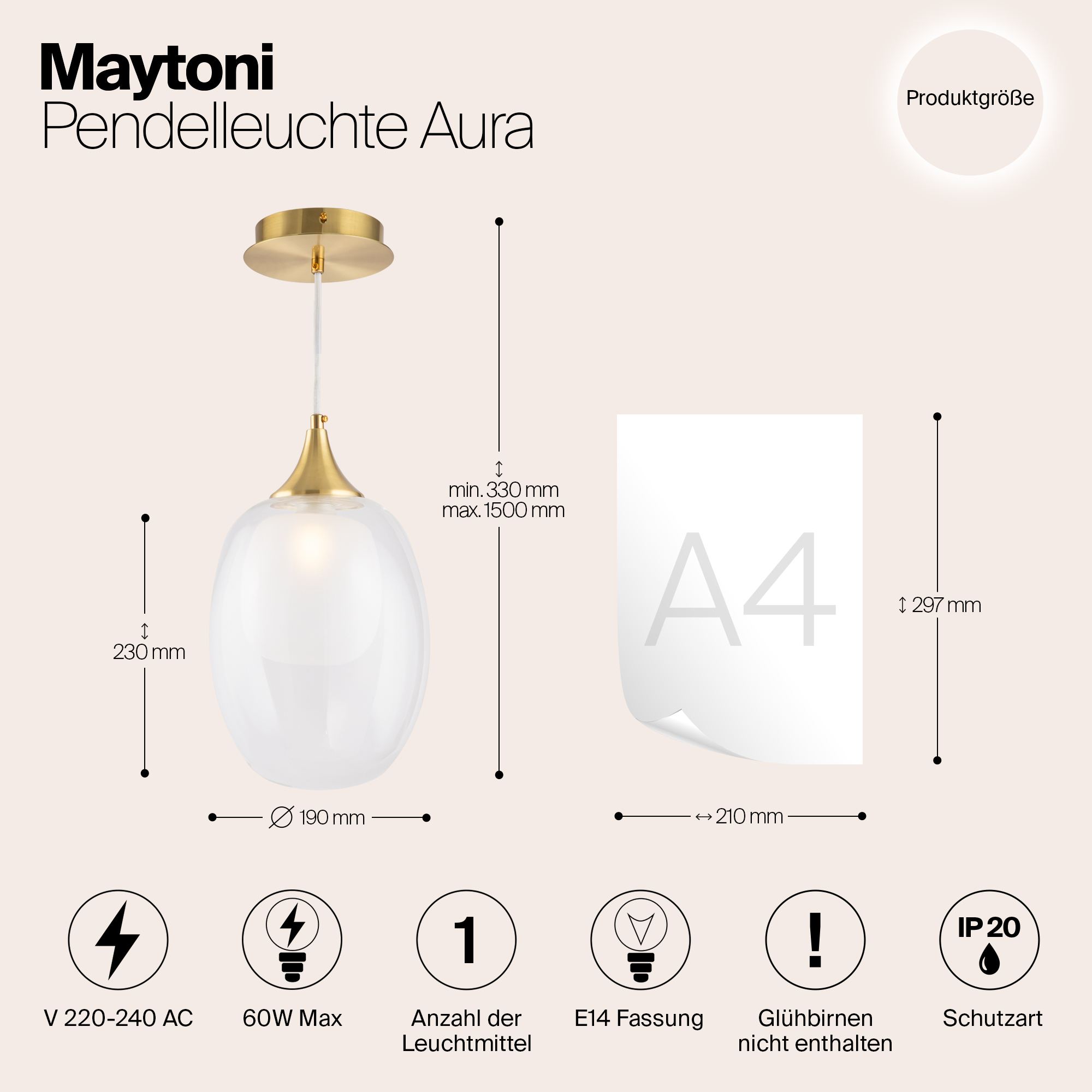 Подвесной светильник Maytoni MOD016PL-01BS — изображение 6