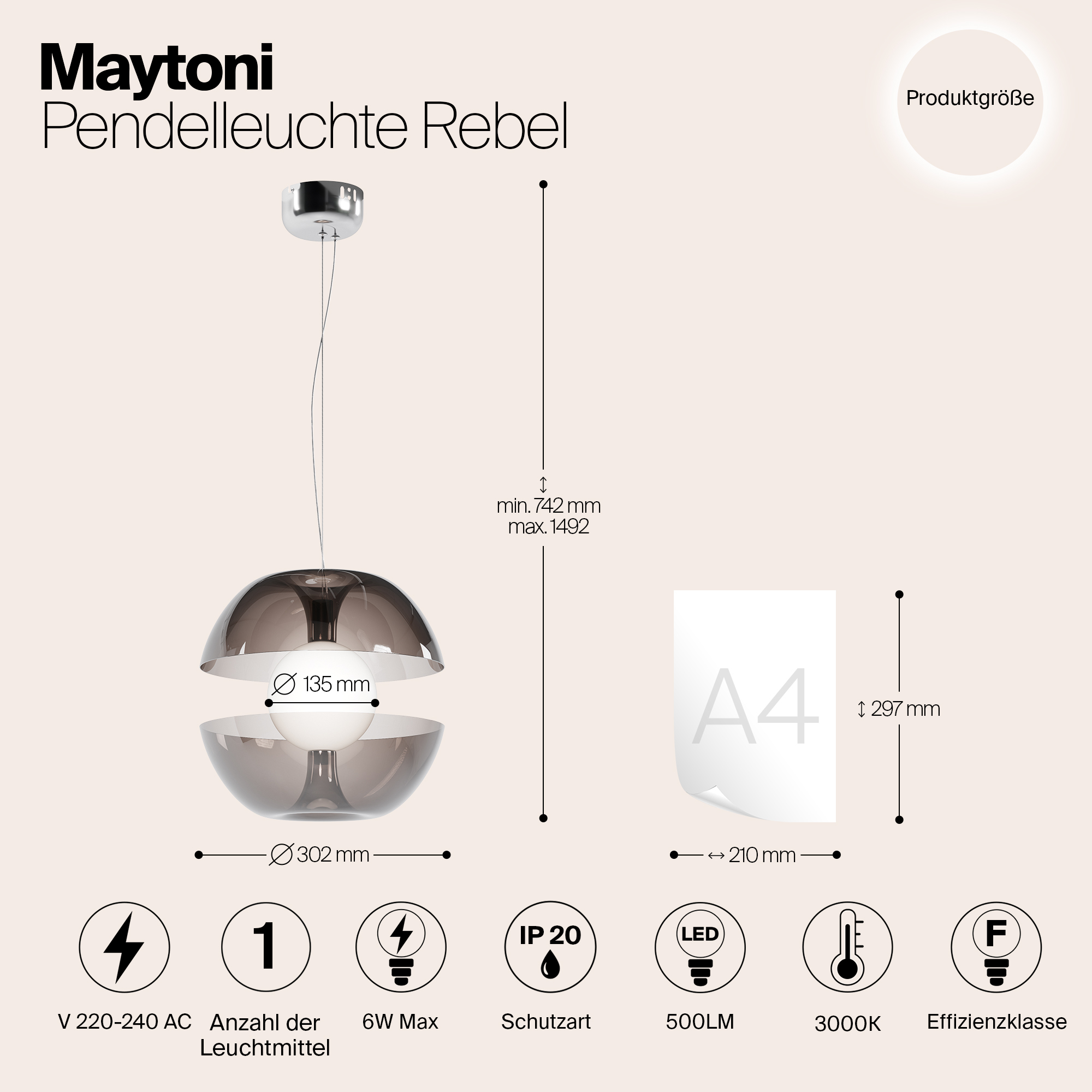 Подвесной светильник Maytoni MOD322PL-L6B3K — изображение 2