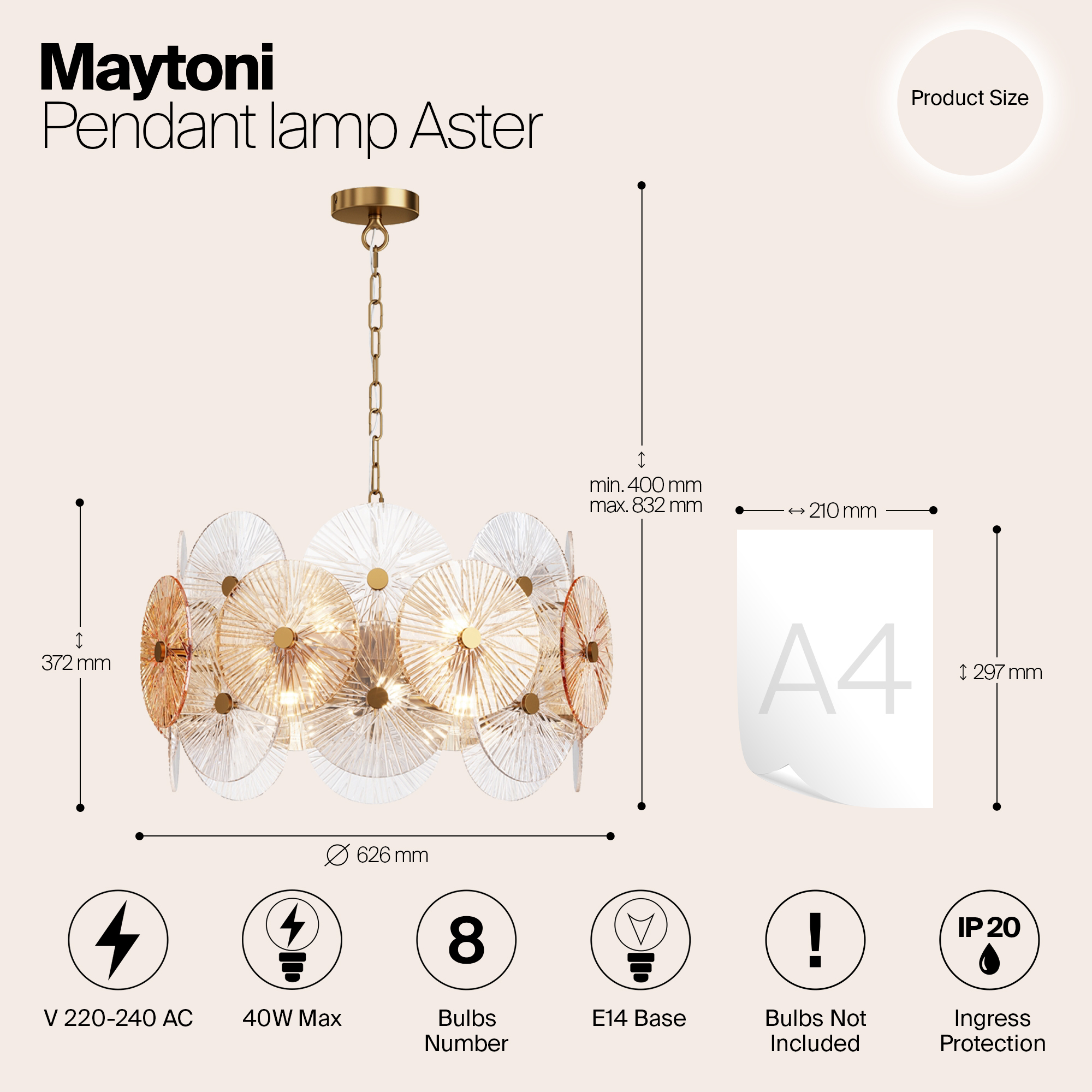Подвесной светильник Maytoni MOD007PL-08G — изображение 3