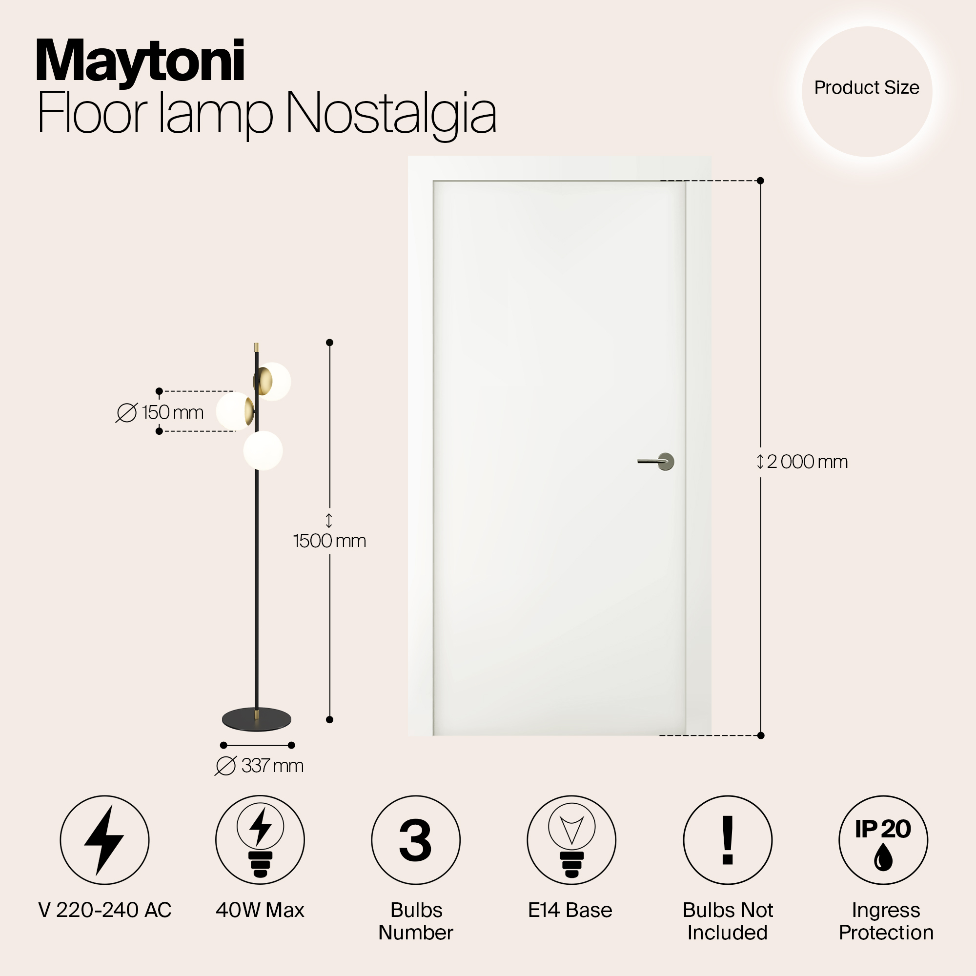 Напольный светильник (торшер) Maytoni MOD048FL-03G — изображение 8