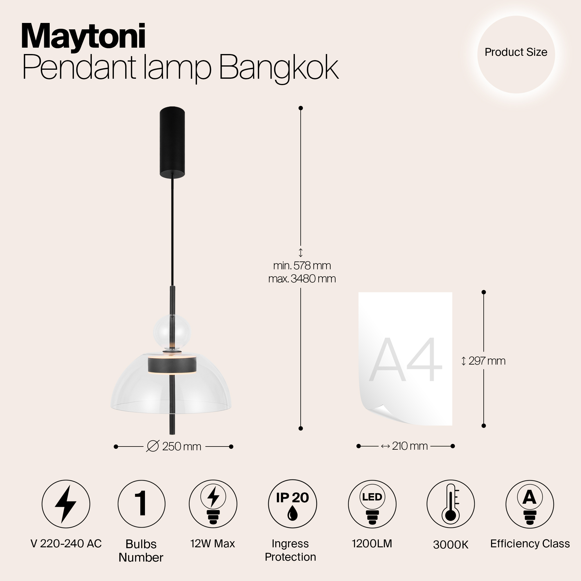 Подвесной светильник Maytoni MOD185PL-L6B3K1 — изображение 3