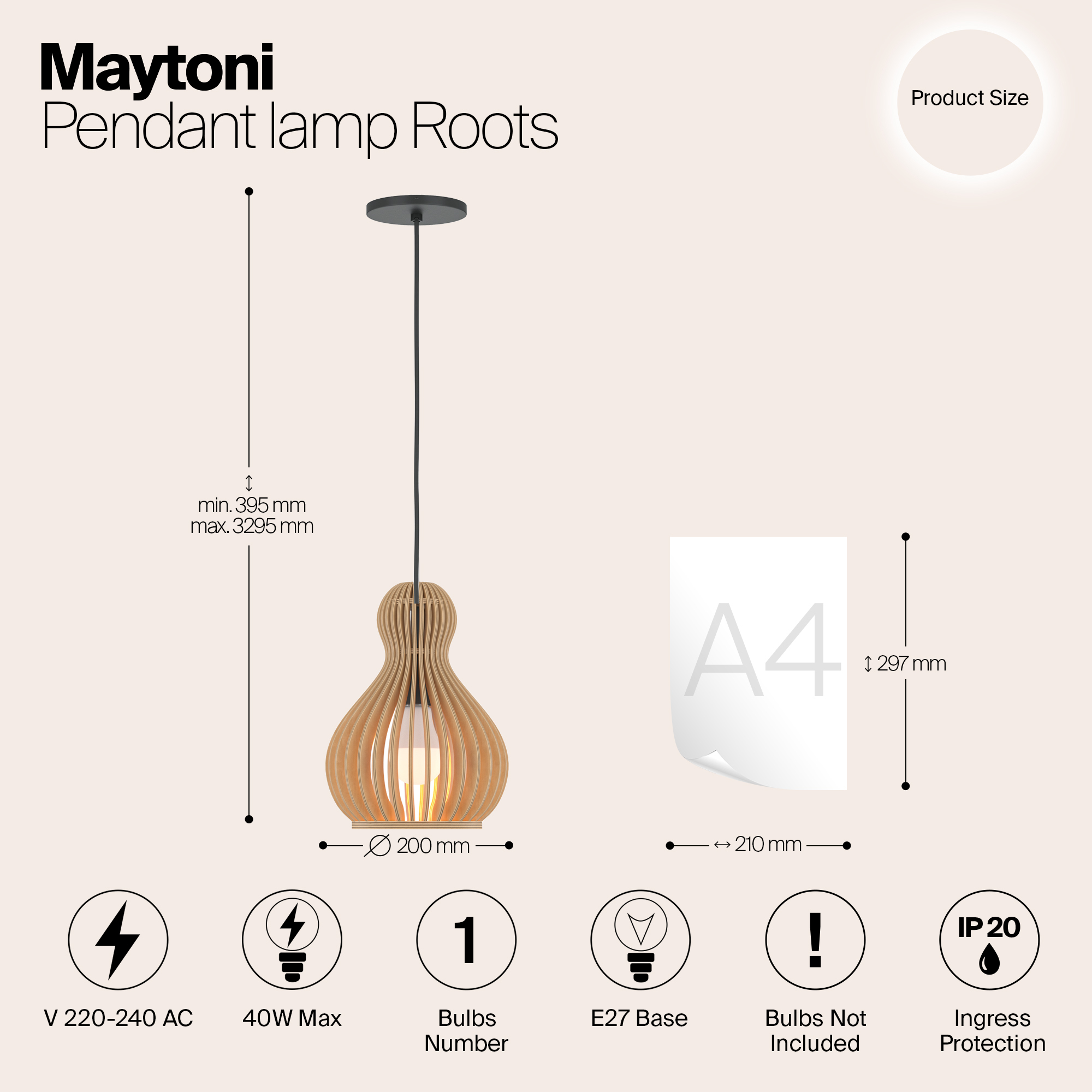 Подвесной светильник Maytoni MOD192PL-01W — изображение 3