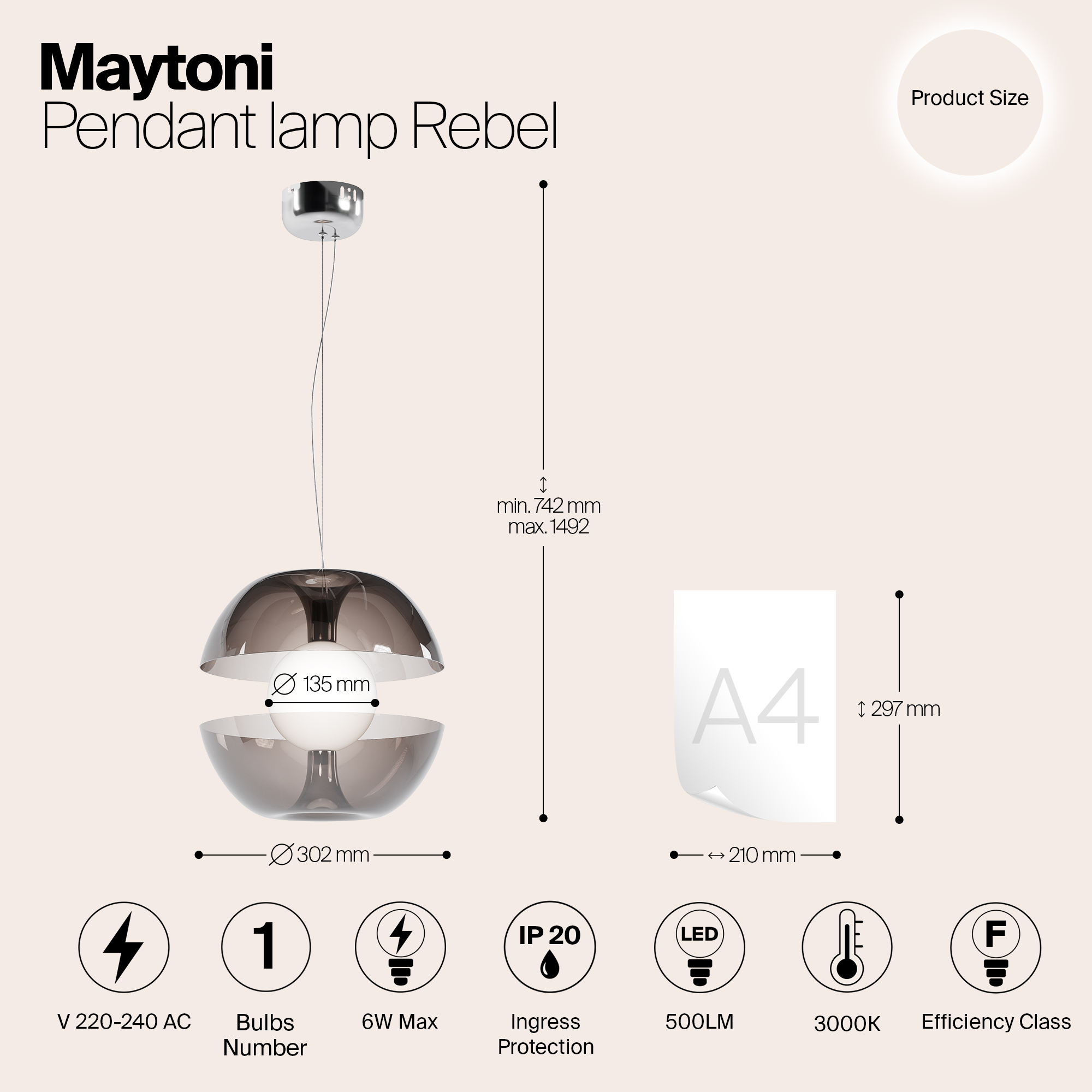 Подвесной светильник Maytoni MOD322PL-L6B3K — изображение 3