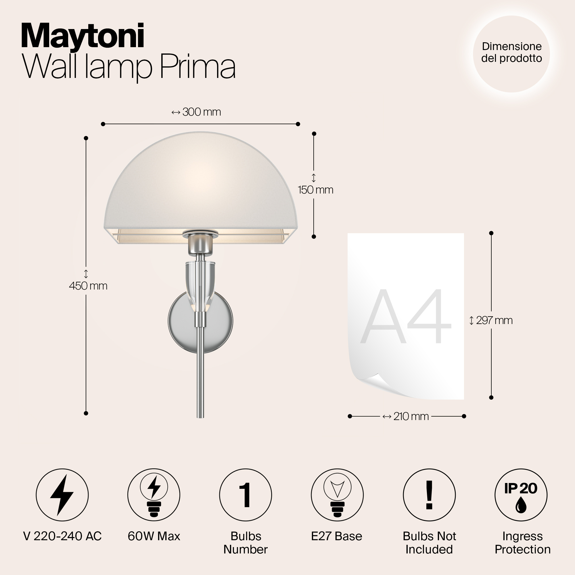 Настенный светильник (бра) Maytoni Z034WL-01CH — изображение 3