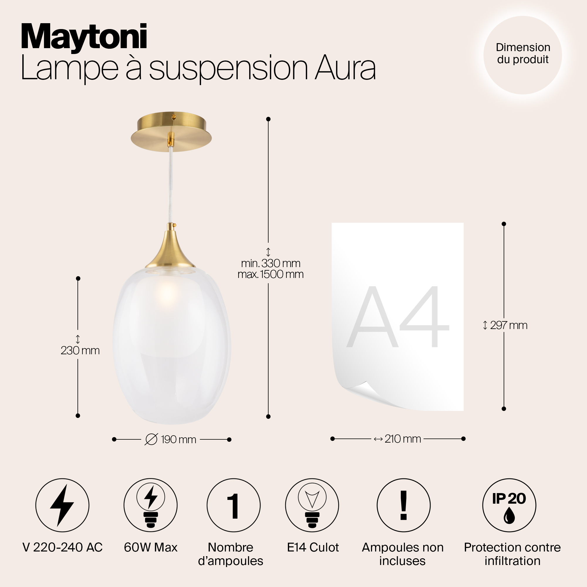 Подвесной светильник Maytoni MOD016PL-01BS — изображение 4