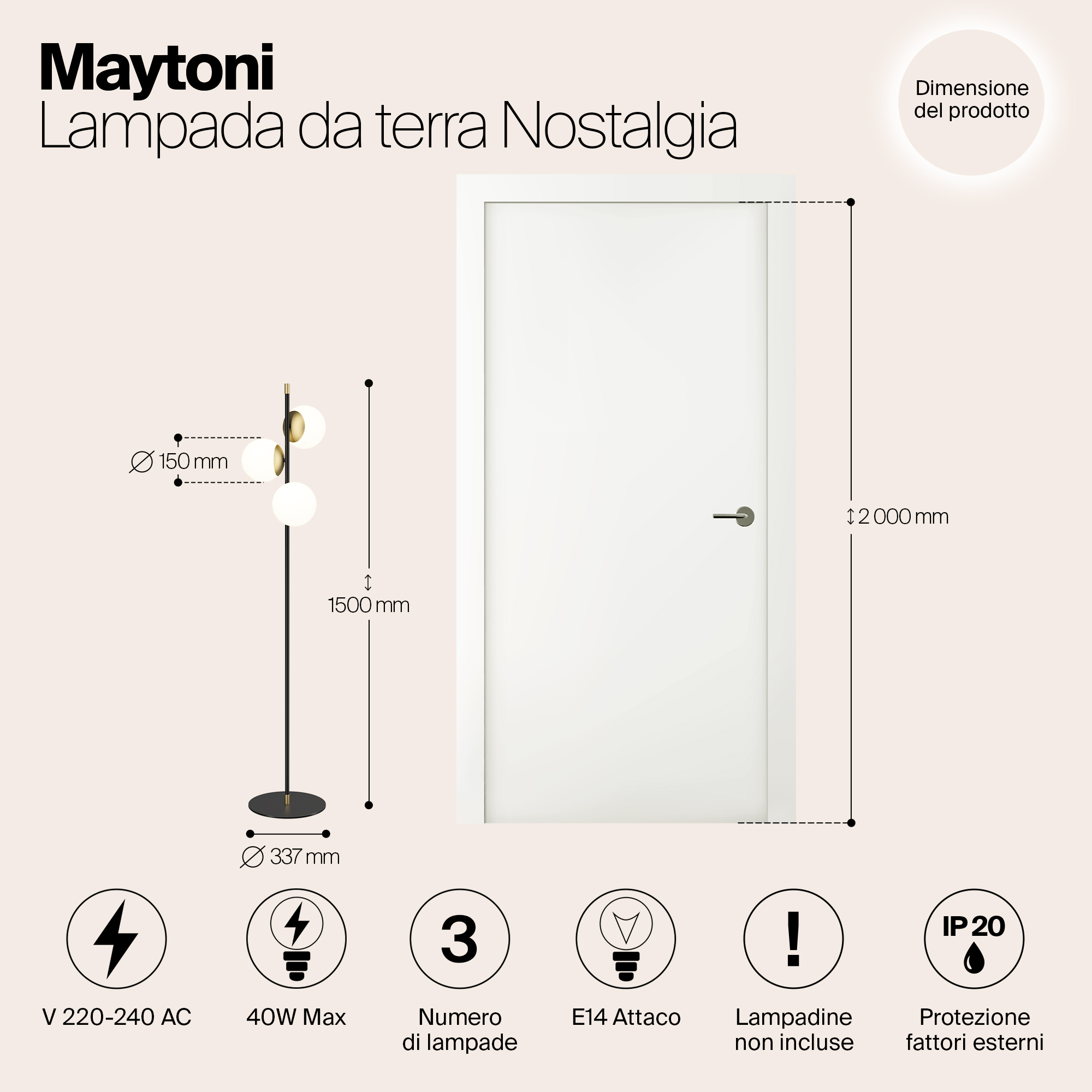 Напольный светильник (торшер) Maytoni MOD048FL-03G — изображение 4