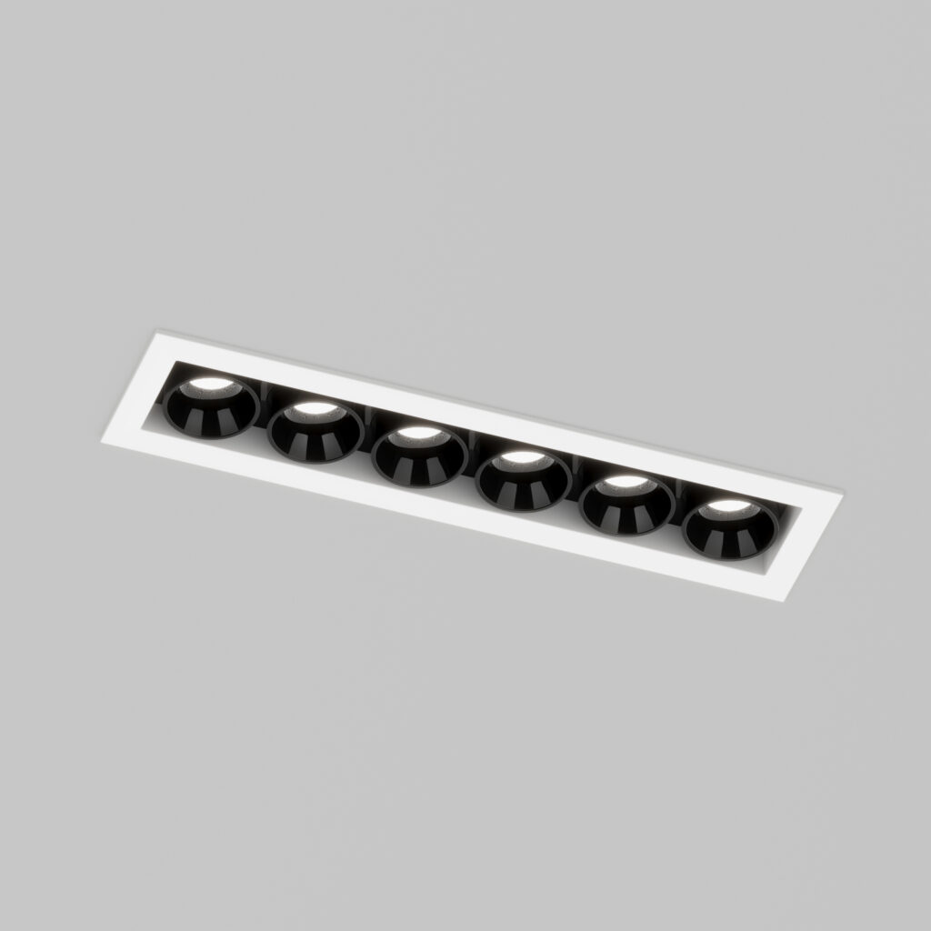 DK2514-WB Встраиваемый светильник SPACE со светодиодом L126mm 220V 10W 38° 4000К IP20 белый/черный алюминий