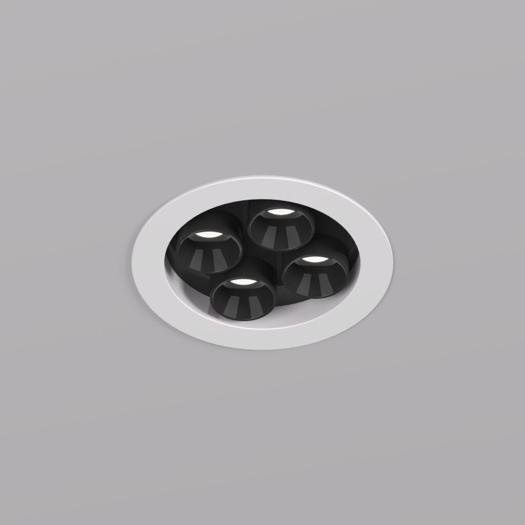 DK2510-WB Встраиваемый светильник SPACE со светодиодом d65 220V 8W 38° 4000К IP20 белый/черный алюминий