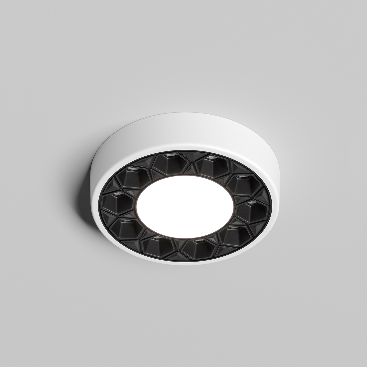 DK2440-WB Встраиваемый светильник DUAL 5+5 Вт, LED 4000K, IP 20, d90mm, белый/черный, алюминий/акрил — изображение 2