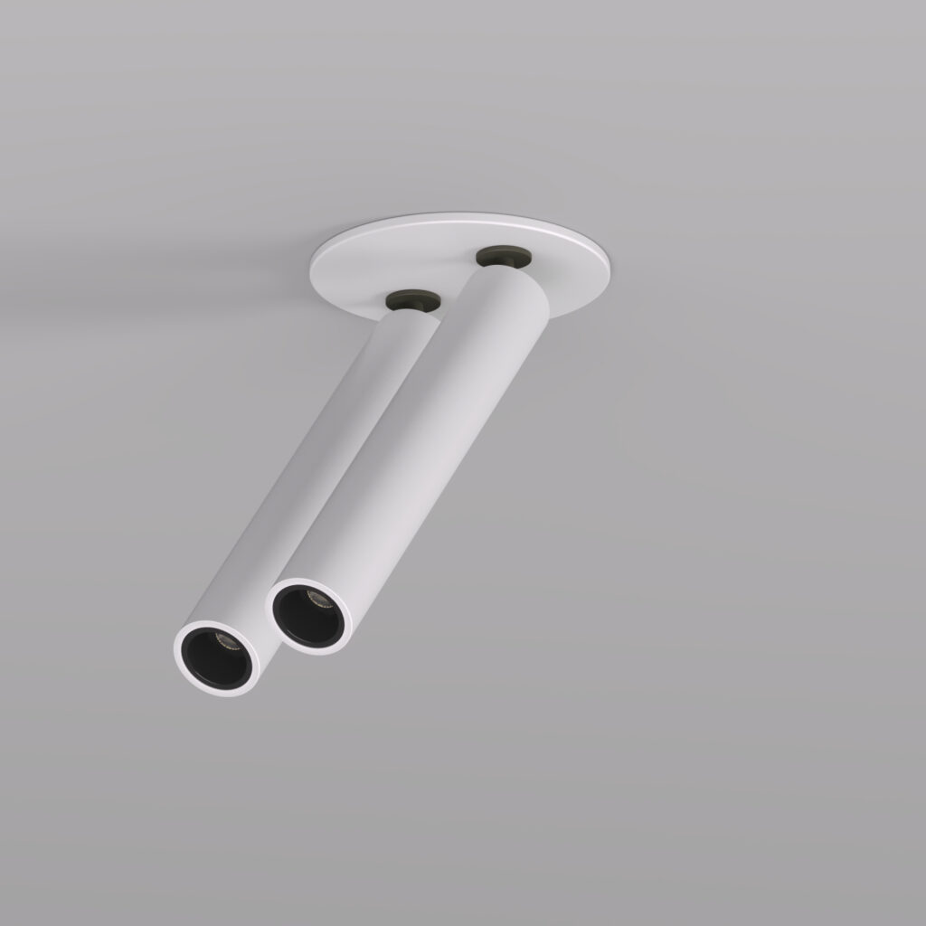 DK2518-WB Поворотный встраиваемый светильник SPACE со светодиодом H138mm d23mm 220V 2*8W 38° 4000К IP20 белый/черный алюминий