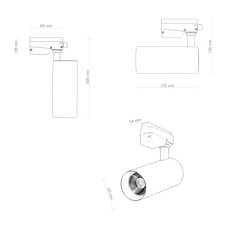 DK6452-BK Трековый светильник SOLID KOPER, 135мм, d60, 220V, LED 4000K, 15W, IP20, черный, алюминий — изображение 6