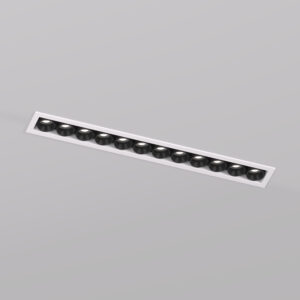DK2515-WB Встраиваемый светильник SPACE со светодиодом L240mm 220V 20W 38° 4000К IP20 белый/черный алюминий