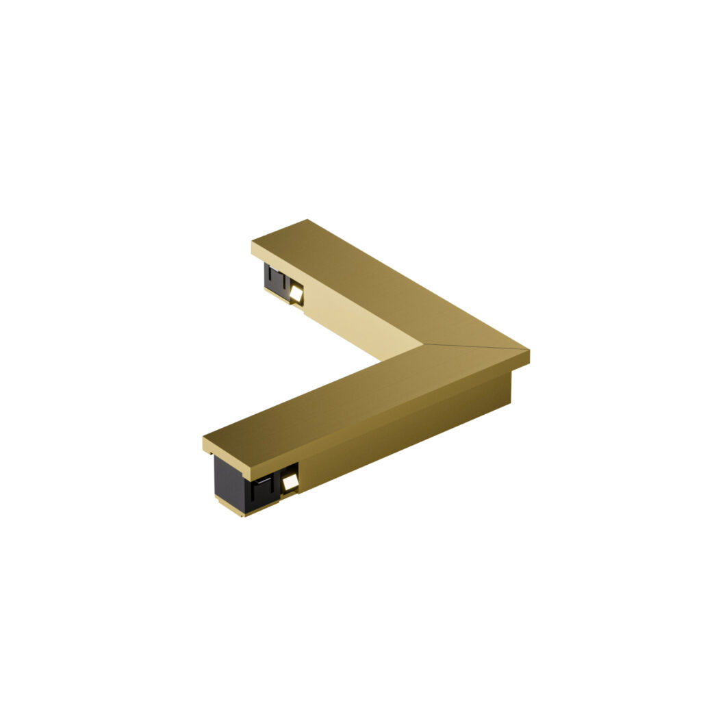 TR5723-SB Электрический коннектор для трека SHINE BASE 90° потолок-потолок, сатинированная латунь, алюминий