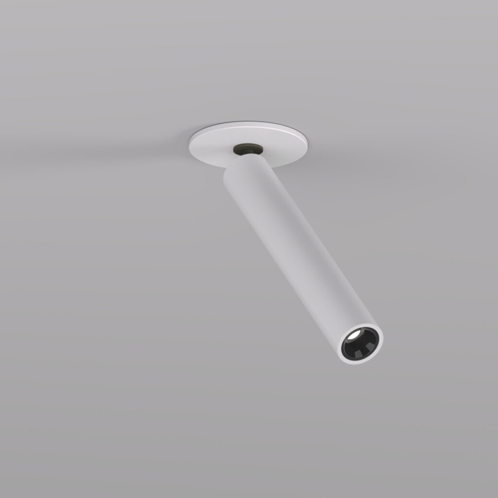 DK2517-WB Поворотный встраиваемый светильник SPACE со светодиодом H138mm d23mm 220V 8W 38° 4000К IP20 белый/черный алюминий